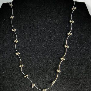 Sterling Silver 925 Ball and Bar Necklace